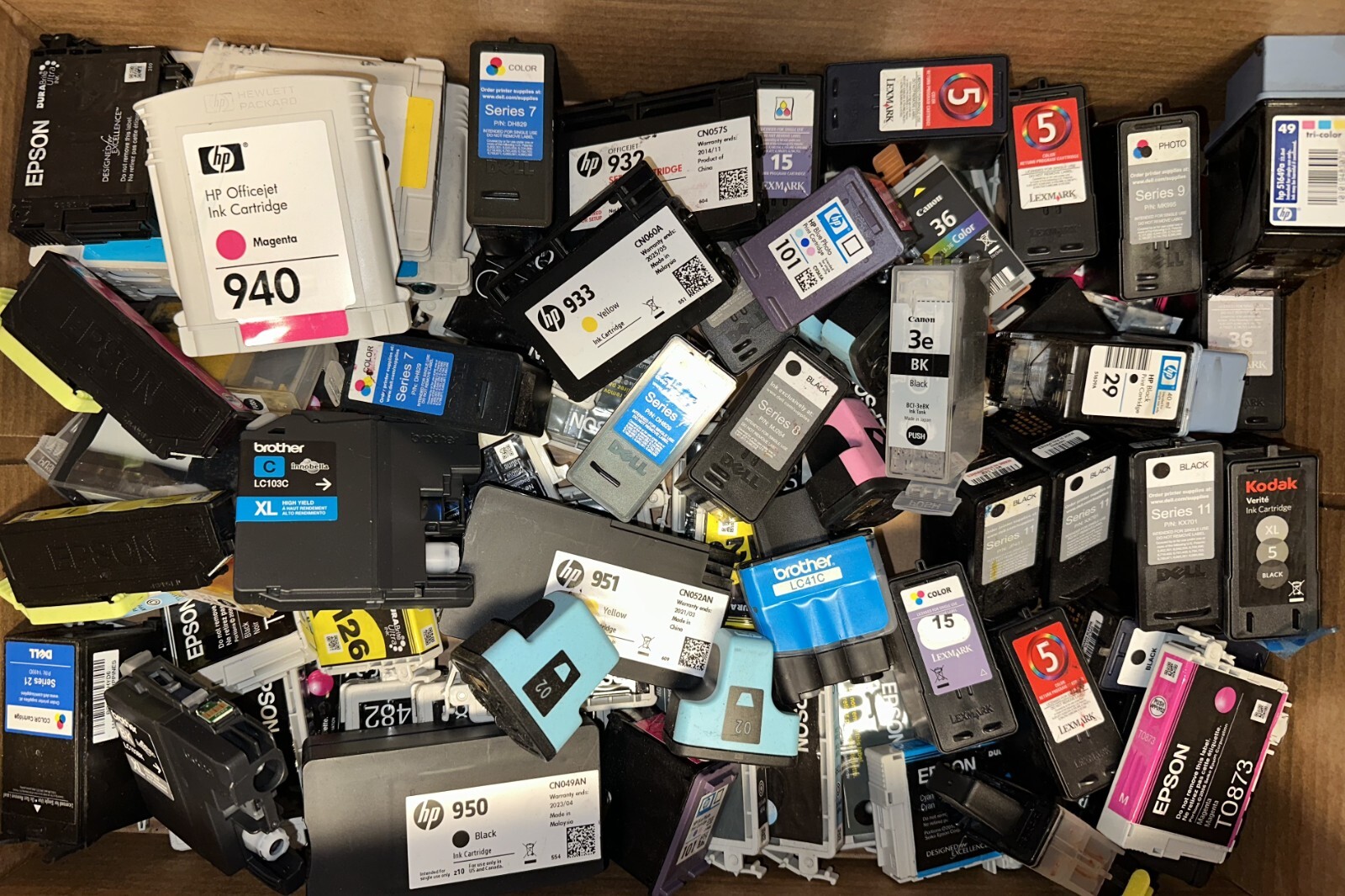Lot 100 – Mixed Empty Virgin Ink Cartridges for Staples Rewards CLEAN FREE SHIP