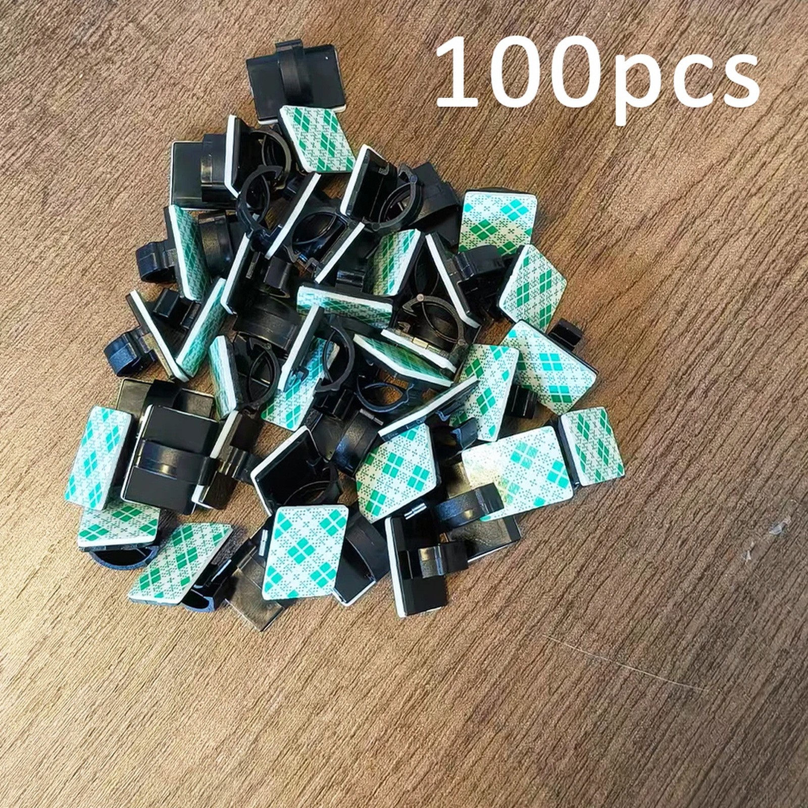 50-100pcs 0.75 x 0.55 in Double-sided Tape Cable Clips Adhesive Wire Holders