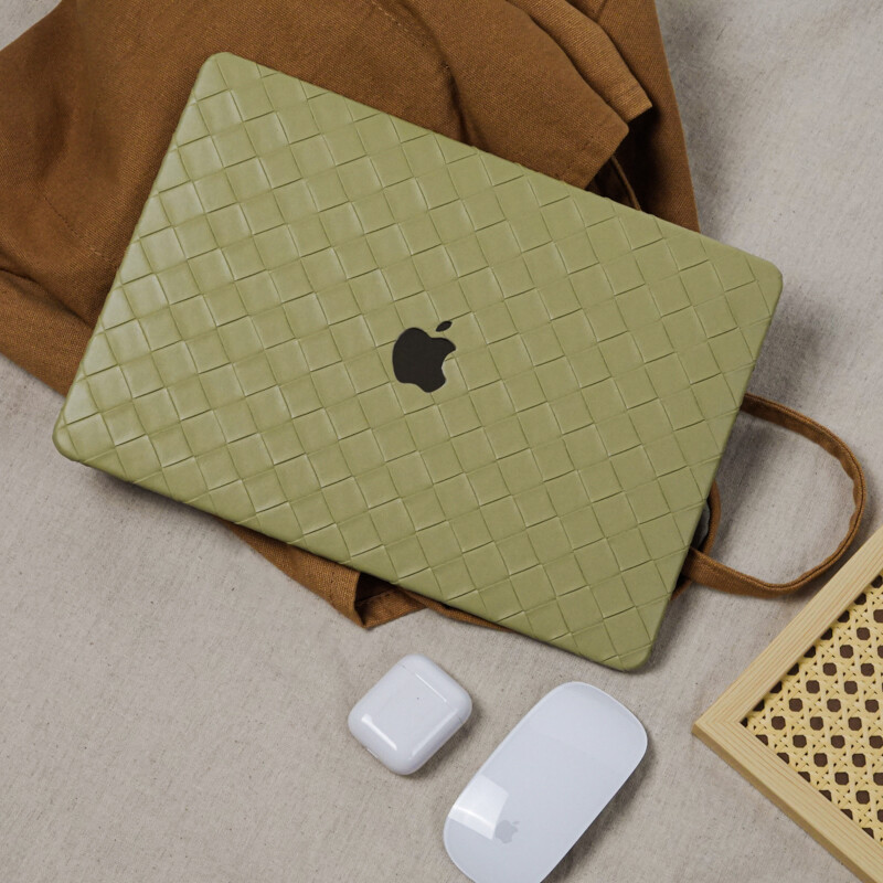 Wasabi Green Woven Shell Case Cover For Apple MacBook Air MacBook Pro 13 14 16