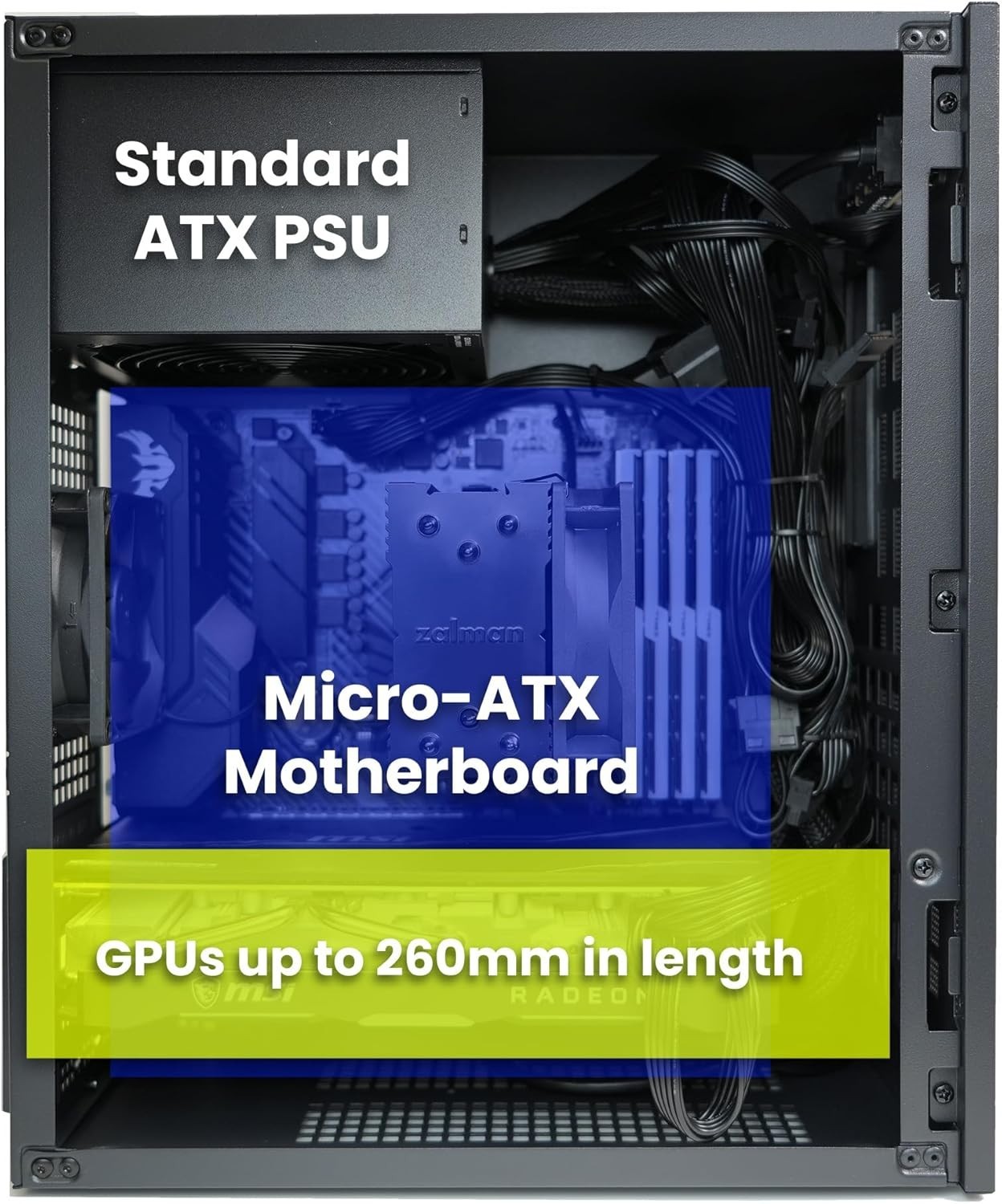 Durable CUBIX Mini Tower Chassis for Gaming & Business | Supports ATX PSU