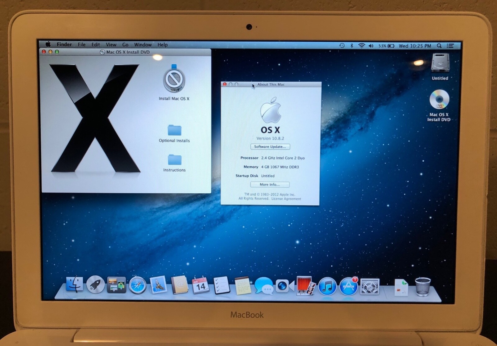 Apple MacBook 13” A1342 2010 2.4GHz/4GB/200GB/NVIDIA 320M – Working Battery!!!