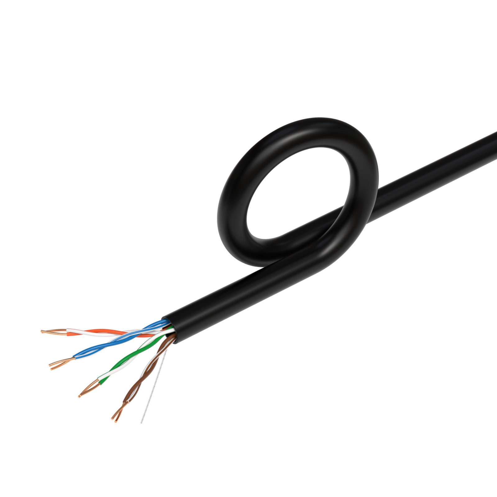 CAT5e UTP 500ft Black Network Ethernet Cable 24AWG CCA Bulk Solid Wire Pull Box