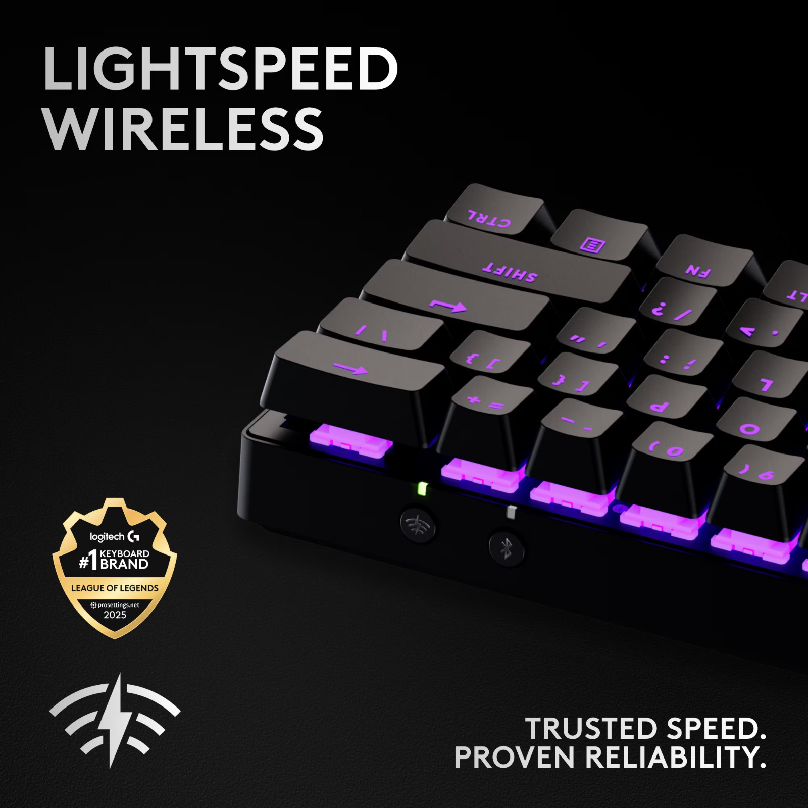 Logitech G PRO X 60 Lightspeed Wireless Gaming Keyboard Tactile Switches Black