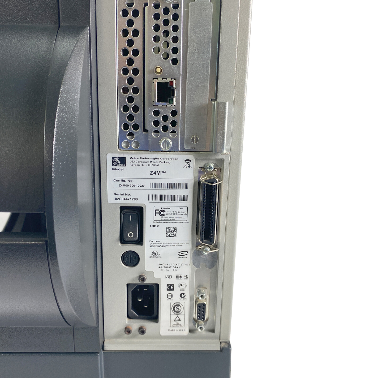 Zebra Z4MPlus Thermal Transfer Label Printer 300dpi Ethernet Serial 1YR WARRANTY