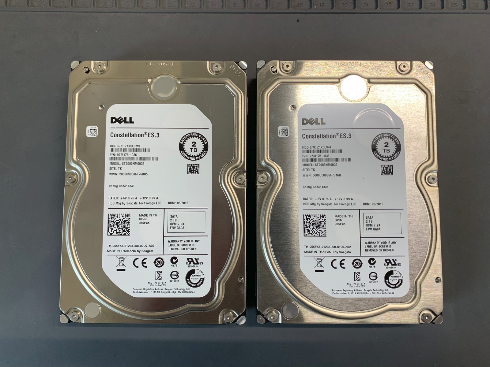 Pair Enterprise Seagate Constellation ES.3 2TB 7200RPM SATA w/ SMART Data