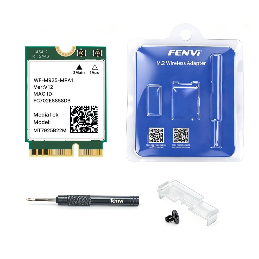 WiFi7 MT7925 Tri-band 6GHz Wireless WiFi Card Bluetooth 5.4 M.2 Adapter 802.11BE
