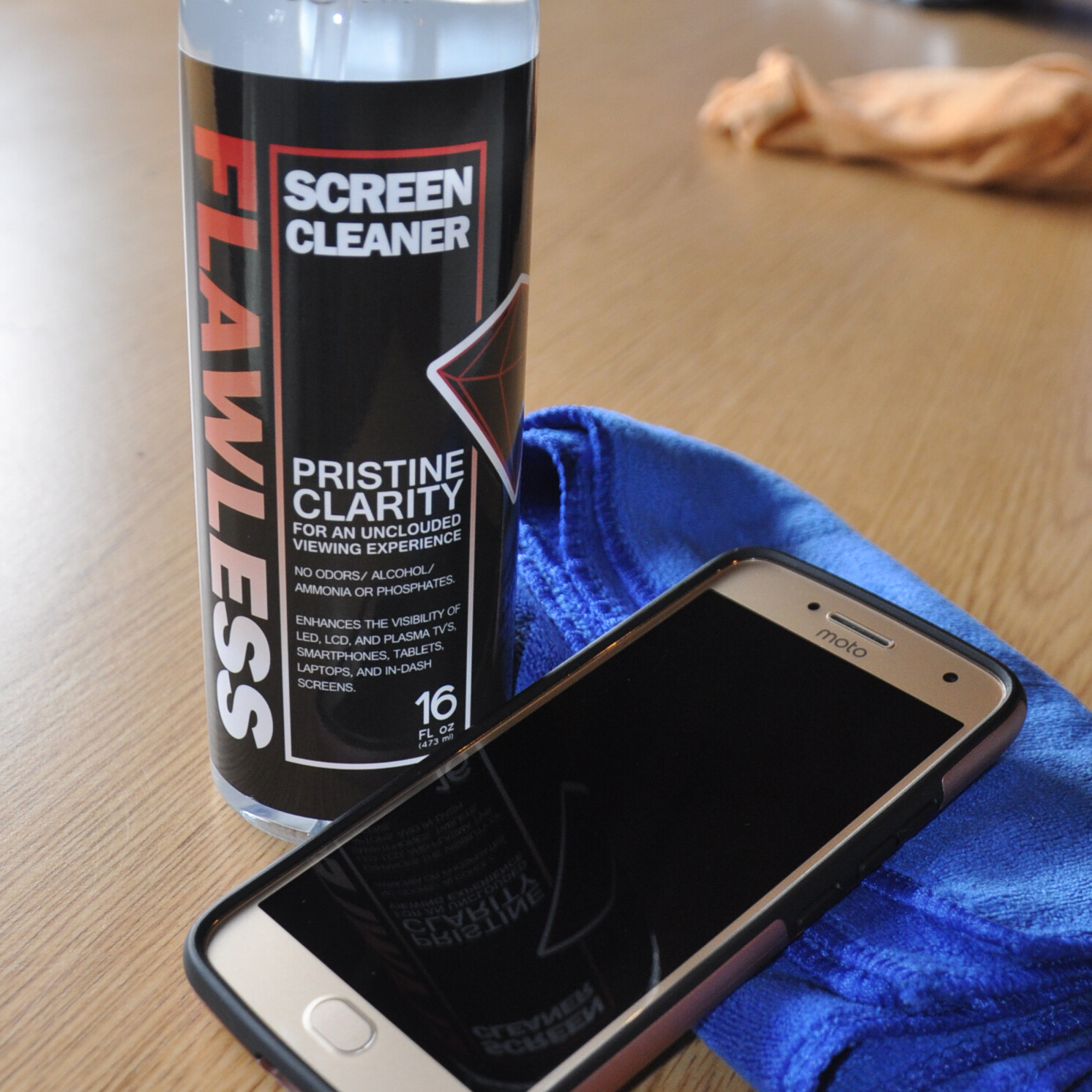 Flawless® Screen Cleaner for LED LCD Phone Tablet TV Monitor 16 oz w/ Microfiber