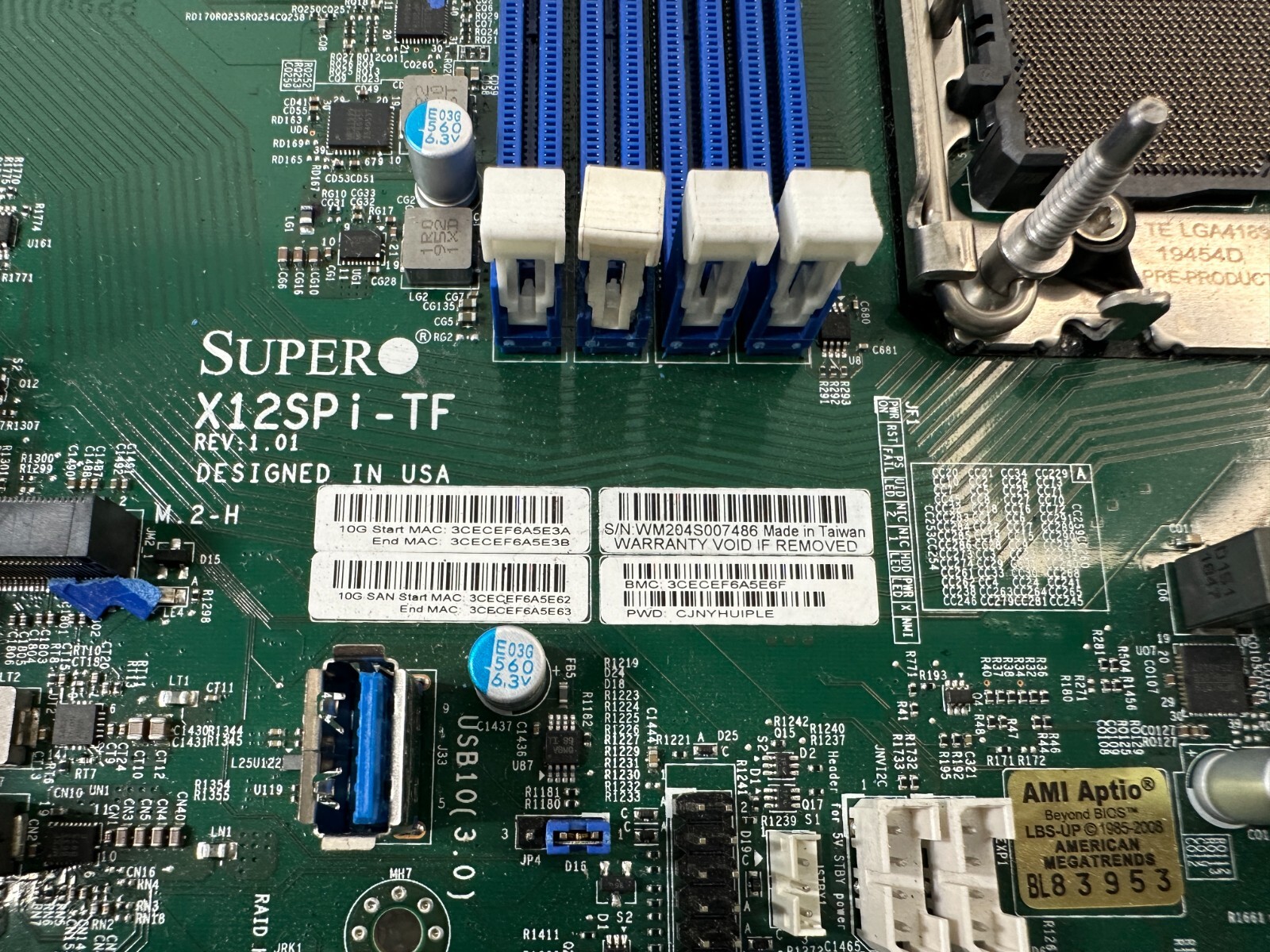 SuperMicro X12SPi-TF ATX Server Motherboard DDR4-3200 LGA4189 FOR PARTS 🚚