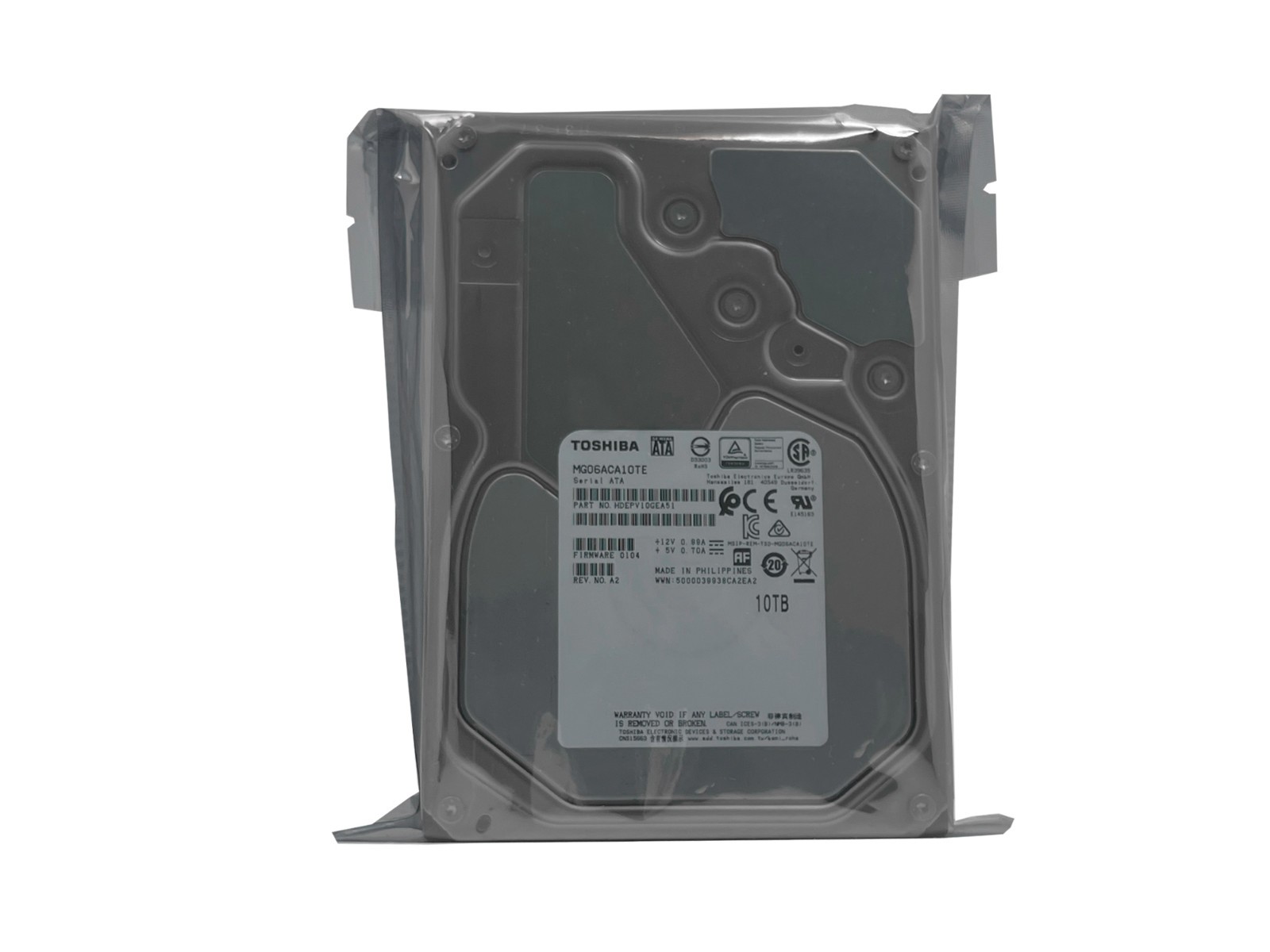 Toshiba 10TB 256MB 7200RPM SATA 6Gb/s 3.5″ Internal Enterprise HDD (MG06ACA10TE)