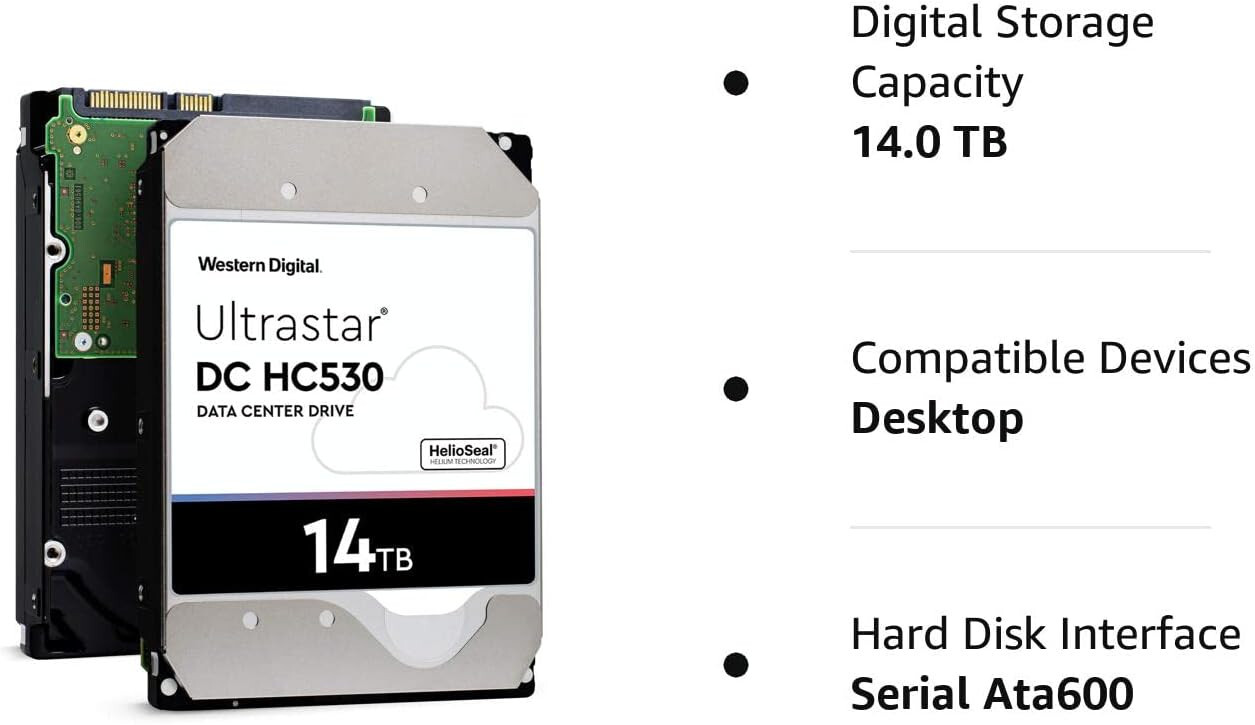 WD WUH721414ALE604 Ultrastar DC HC530 14TB SATA 6G 3.5″ 7200RPM Enterprise HDD