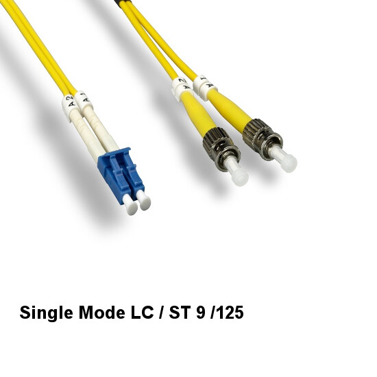 KNTK 3ft LC/ST Single-Mode Fiber Cable 9/125 Duplex UPC/UPC Ethernet OFNR Data