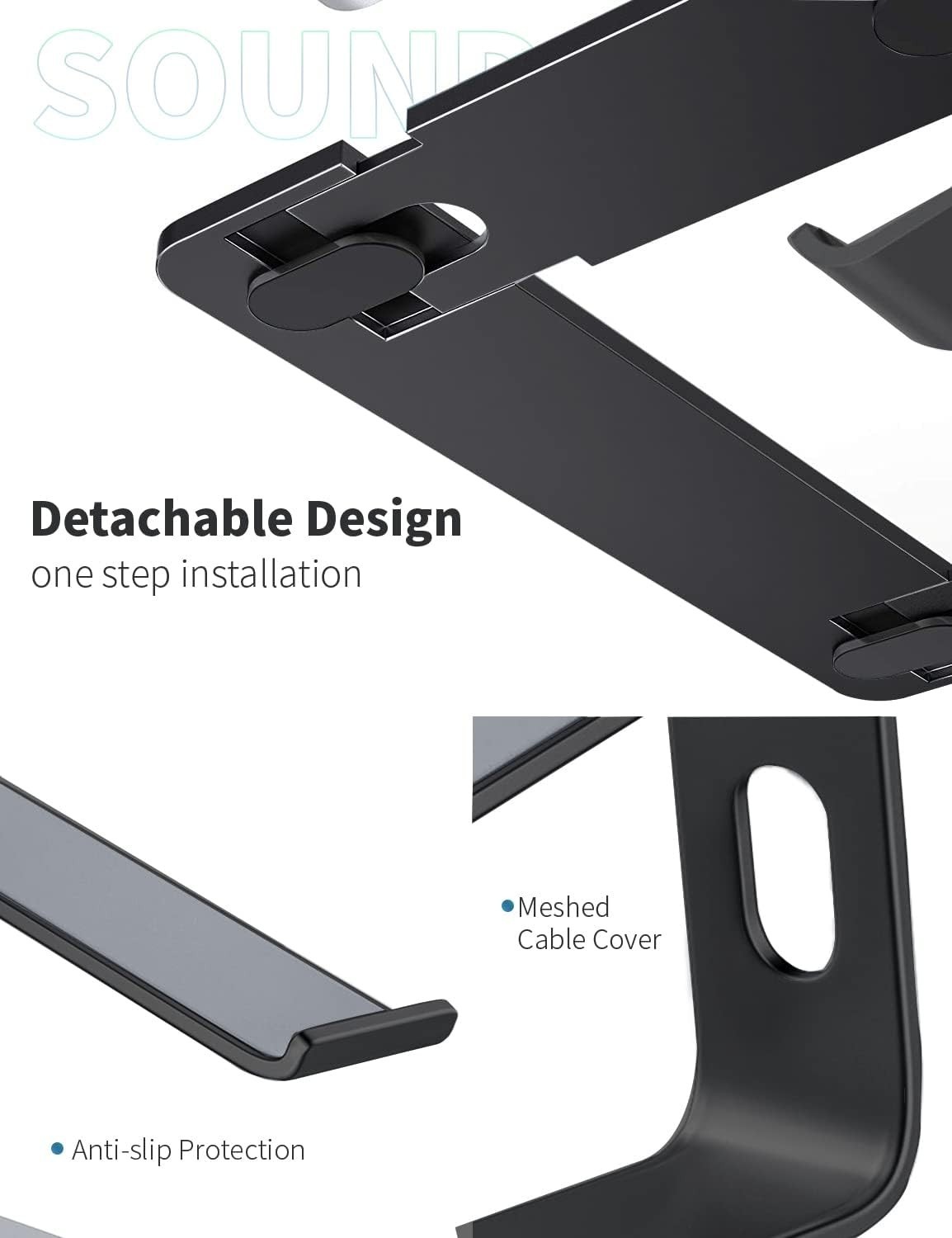 Ergonomic Laptop Stand – Aluminum Riser for Optimal Comfort & Airflow (10-15.6″)
