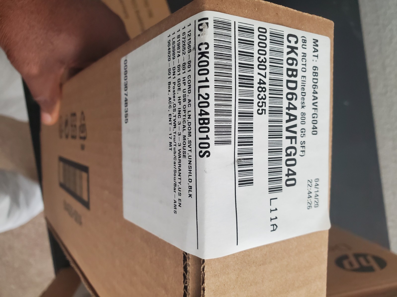 HP Desktop EliteDesk 800 G5 -SFF i7-9700 16GB DDR4 512GB SATA NEW! OPEN BOX