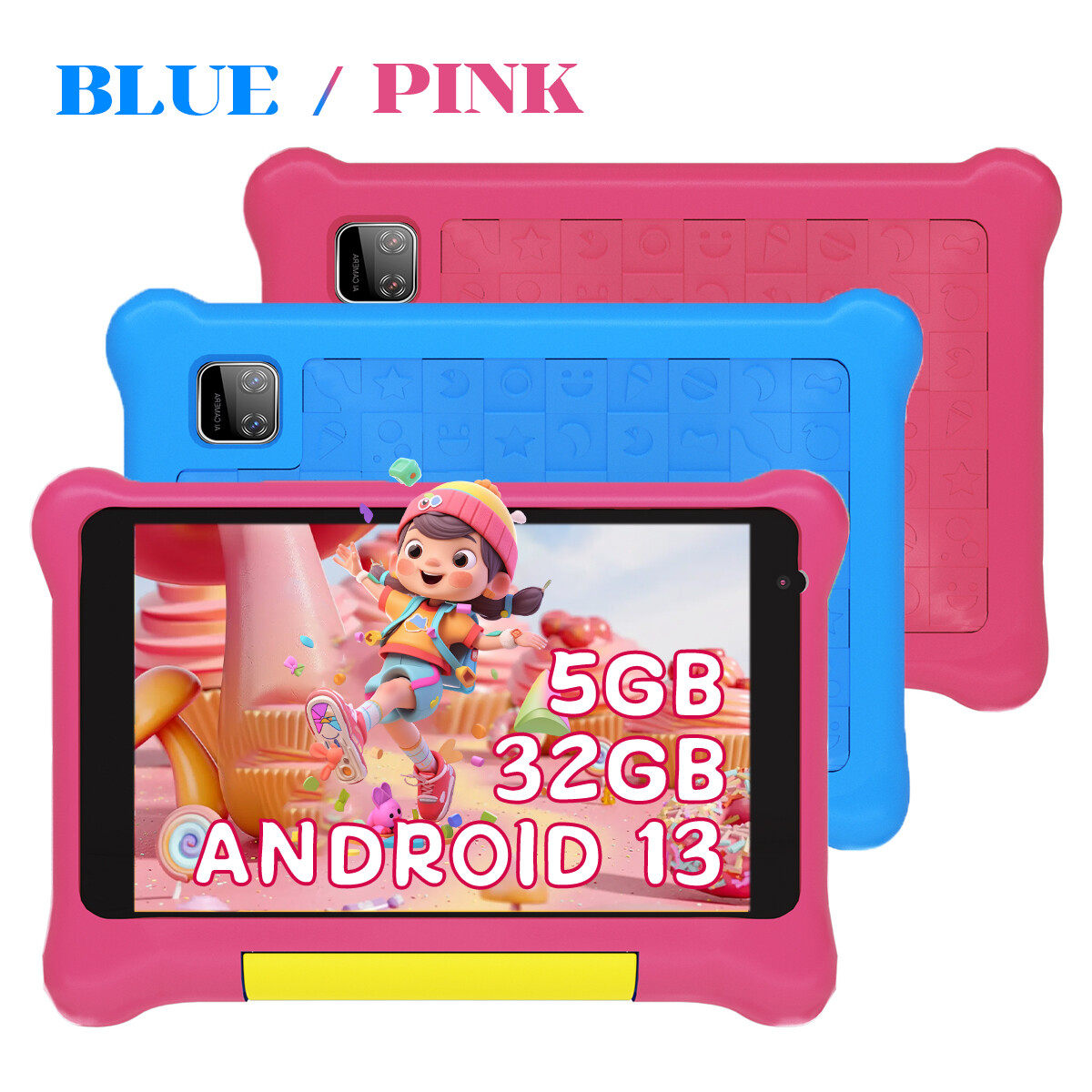 for Kid Tablet 7 inch 5/8GB RAM 32/64GB ROM IPS LCD Android 13 Parental Control
