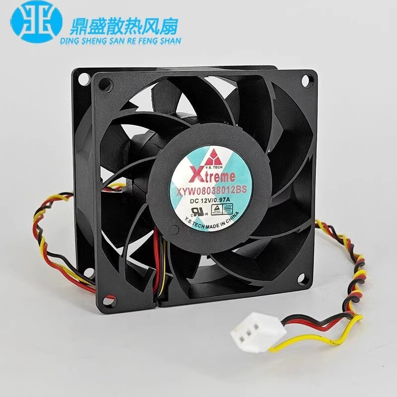 Y.S.TECH XTREME XYW08038012BS 8038 12V 0.97A 3-Pin Cooling Fan