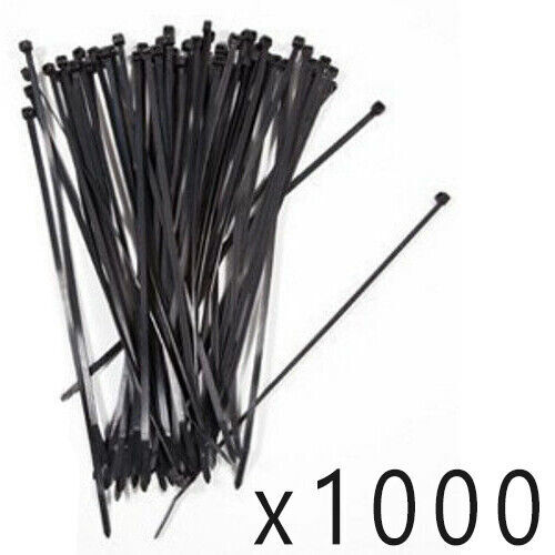 1000 Pack Lot Pcs – 6″ Inch UV Resistant Nylon Cable Zip Wire Tie 40 lbs – Black