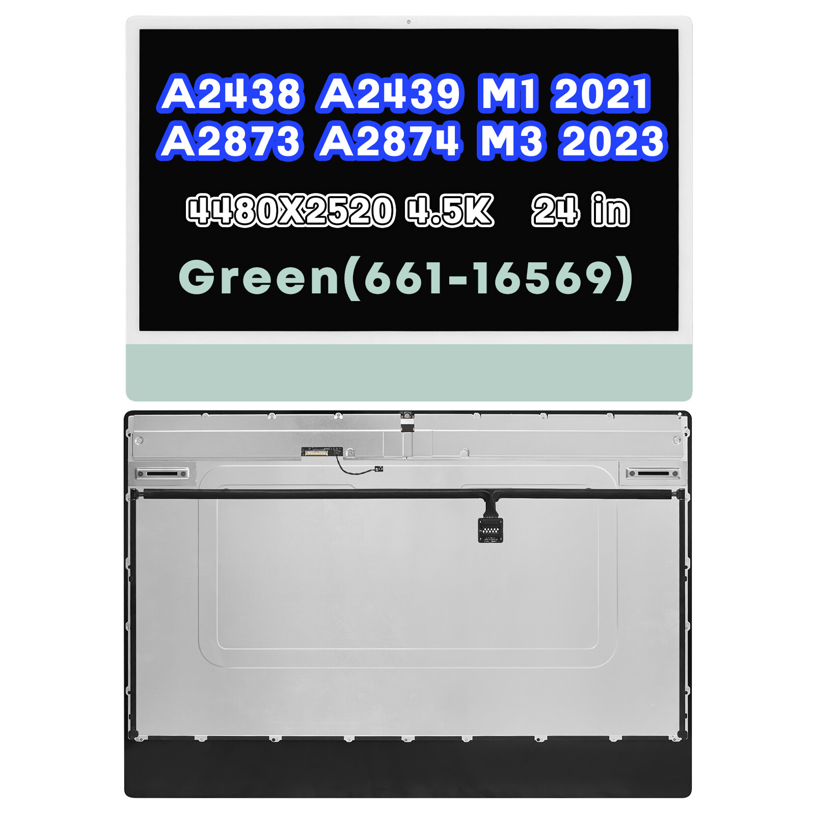 A2439 for iMac 24″ M1 2021 EMC 3664 LCD Screen Replacement Assembly A++ Green