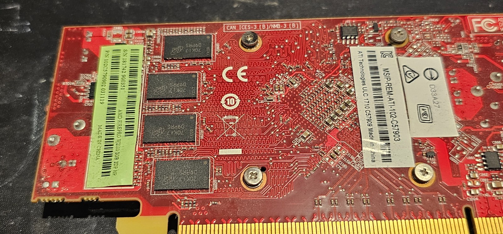 AMD FIREPRO W2100 2GB GDDR3 PCIE 16X 2X DISPLAYPORT Video Card
