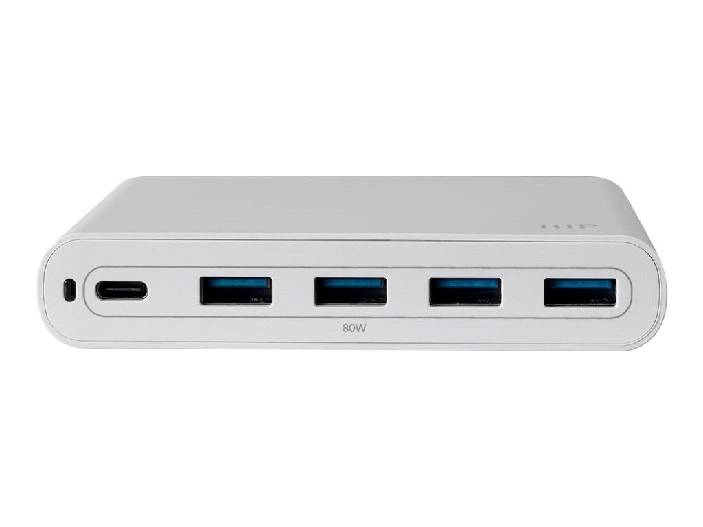MONOPRICE 80W 5-Port USB Smart Charger 1 USB C & 4 USB A Obsidian Speed Plus