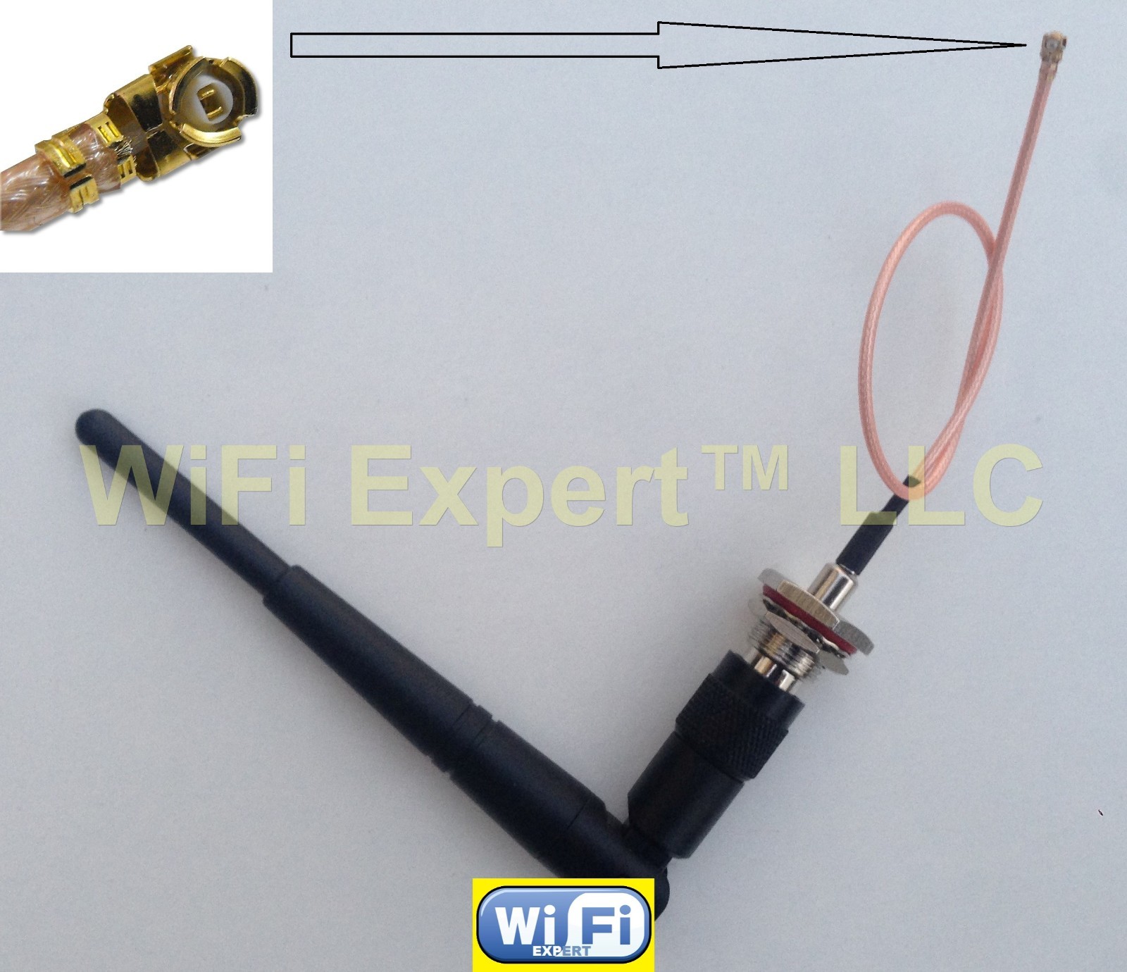1 x Dual Band WiFi 5dBi Antenna TNC 2.4Ghz 5Ghz with 8″ U.Fl IPX Cable RG178 USA