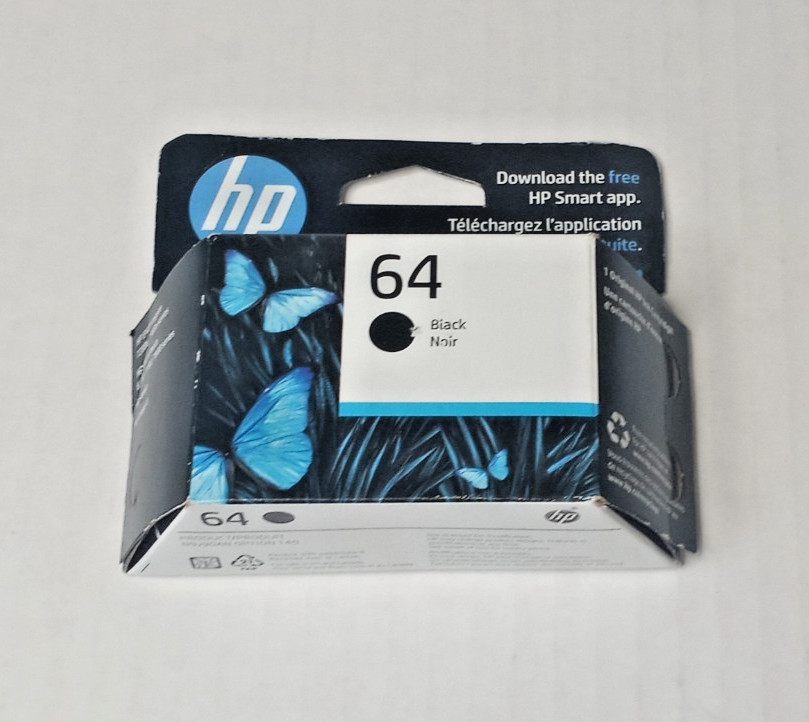 HP 64 Original Black Ink Cartridge – N9J90AN – November 2026 New/Sealed