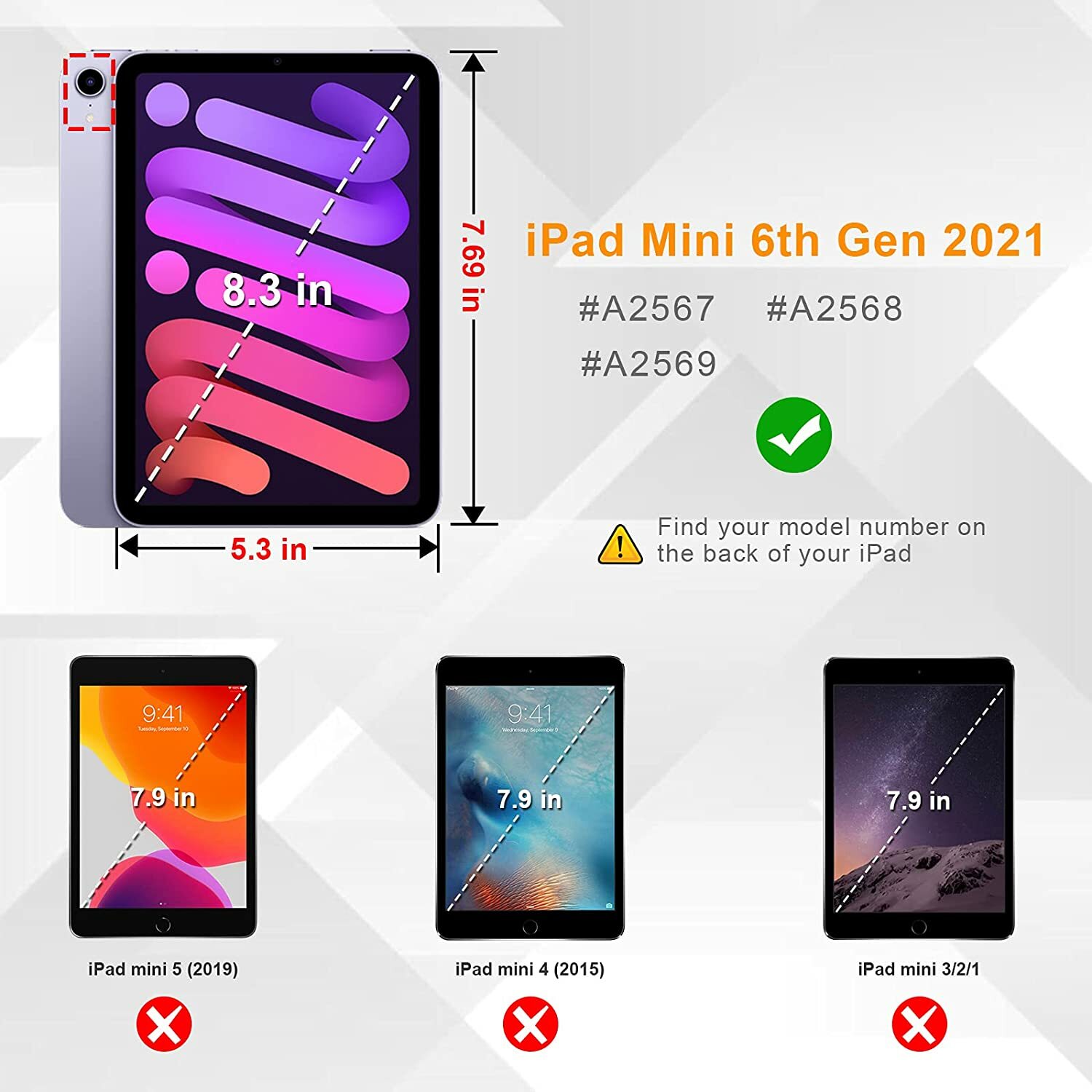Case for iPad Mini 6th Generation 8.3-inch 2021 w/ Pencil Holder Stand Cover