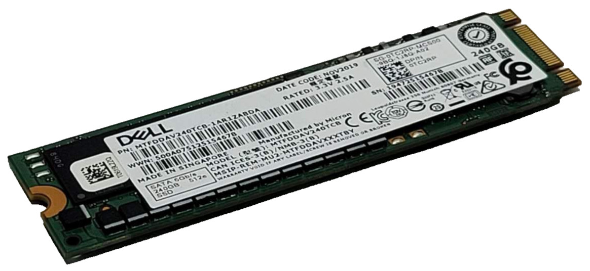 Dell Micron TC2RP 240GB M.2 SATA Solid State Drive SSD MTFDDAV240TCB 99% HEALTH