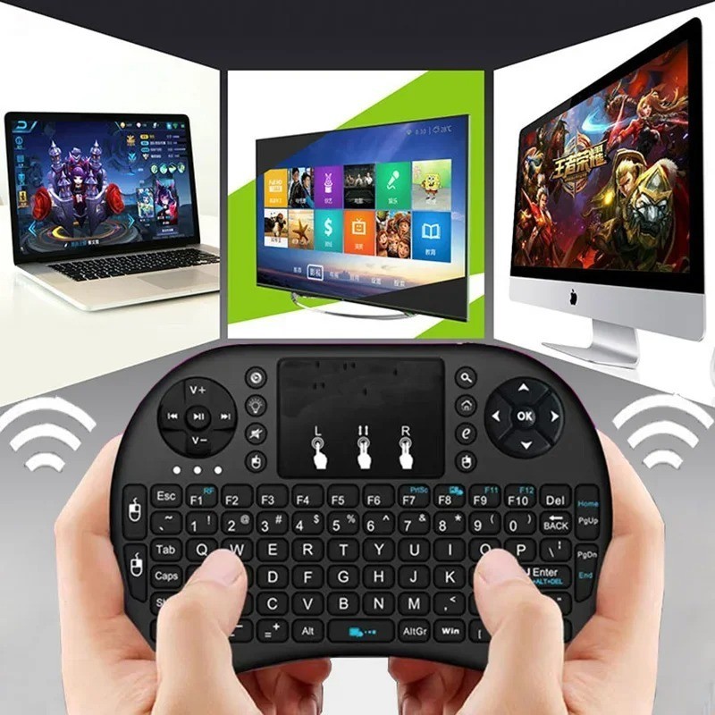 2.4GHz Wireless Mini Keyboard Air Mouse Touchpad Backlit Remote for Android TV P