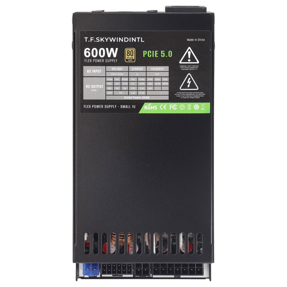600W FLEX ATX Power Supply Modular, 80+ Gold, PCIe 5.0 GPUs 6+2 pin Connectors