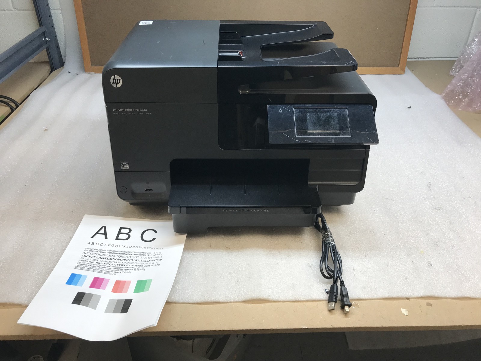 HP Officejet Pro 8610 Printer Scanner Copier 34K Page Count with INk Power Cable