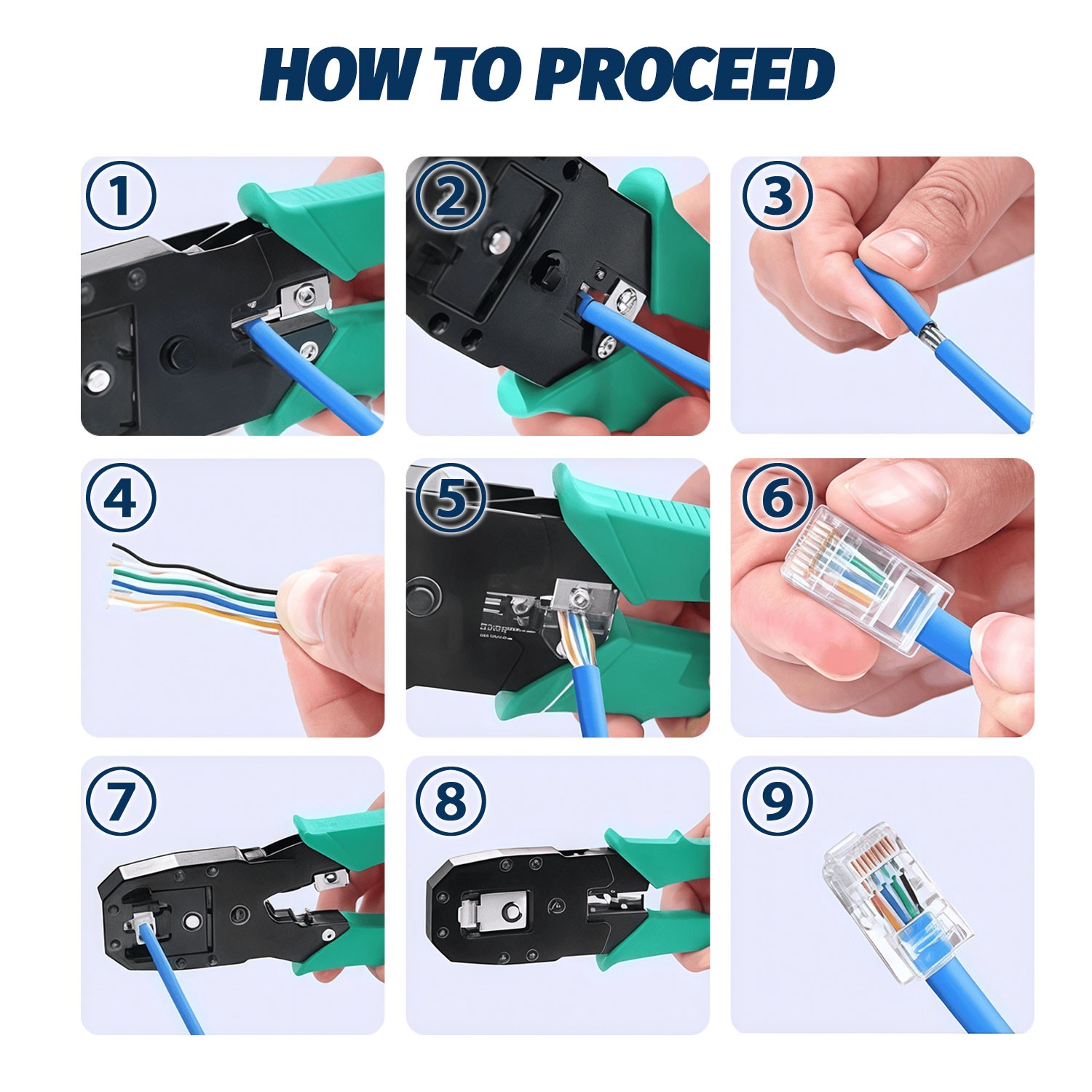 Network Tool Kit – RJ45 Crimper, Tester & Strippers for Ethernet Cable Work