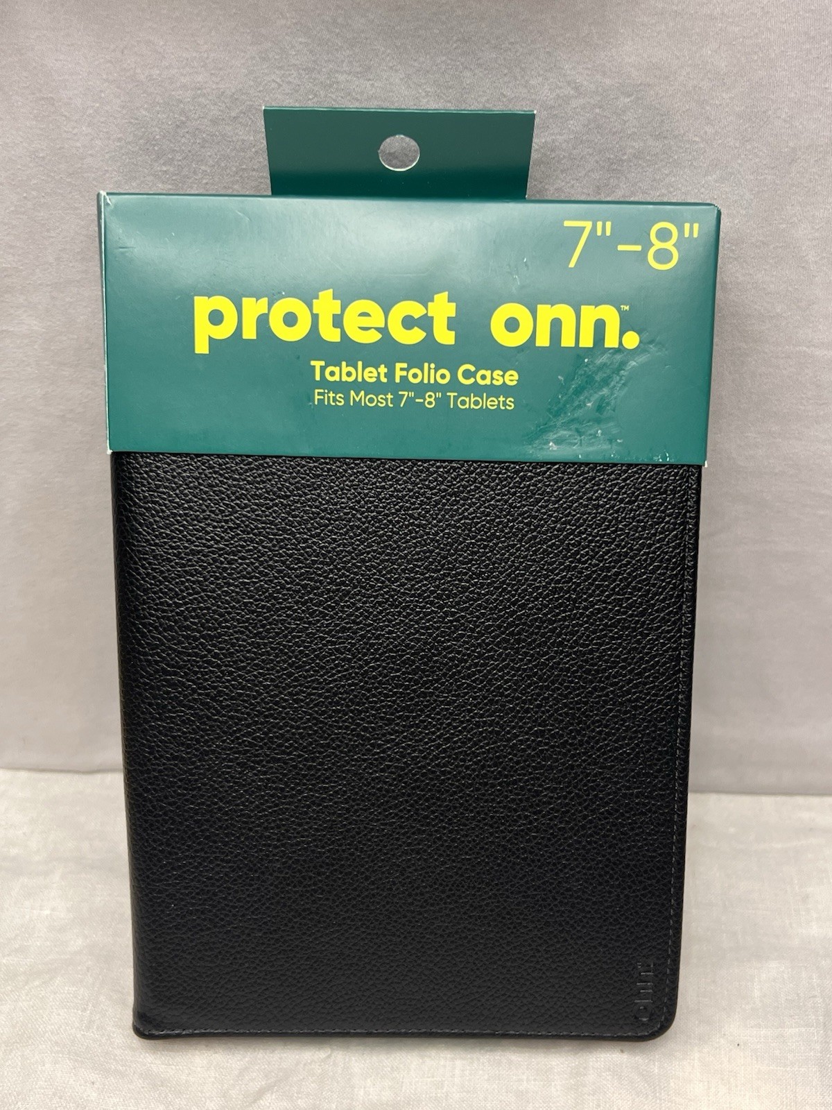 New Protect Onn. Tablet Folio Case 7″-8″ Tablets Blk Synthetic Leather Adj Stand