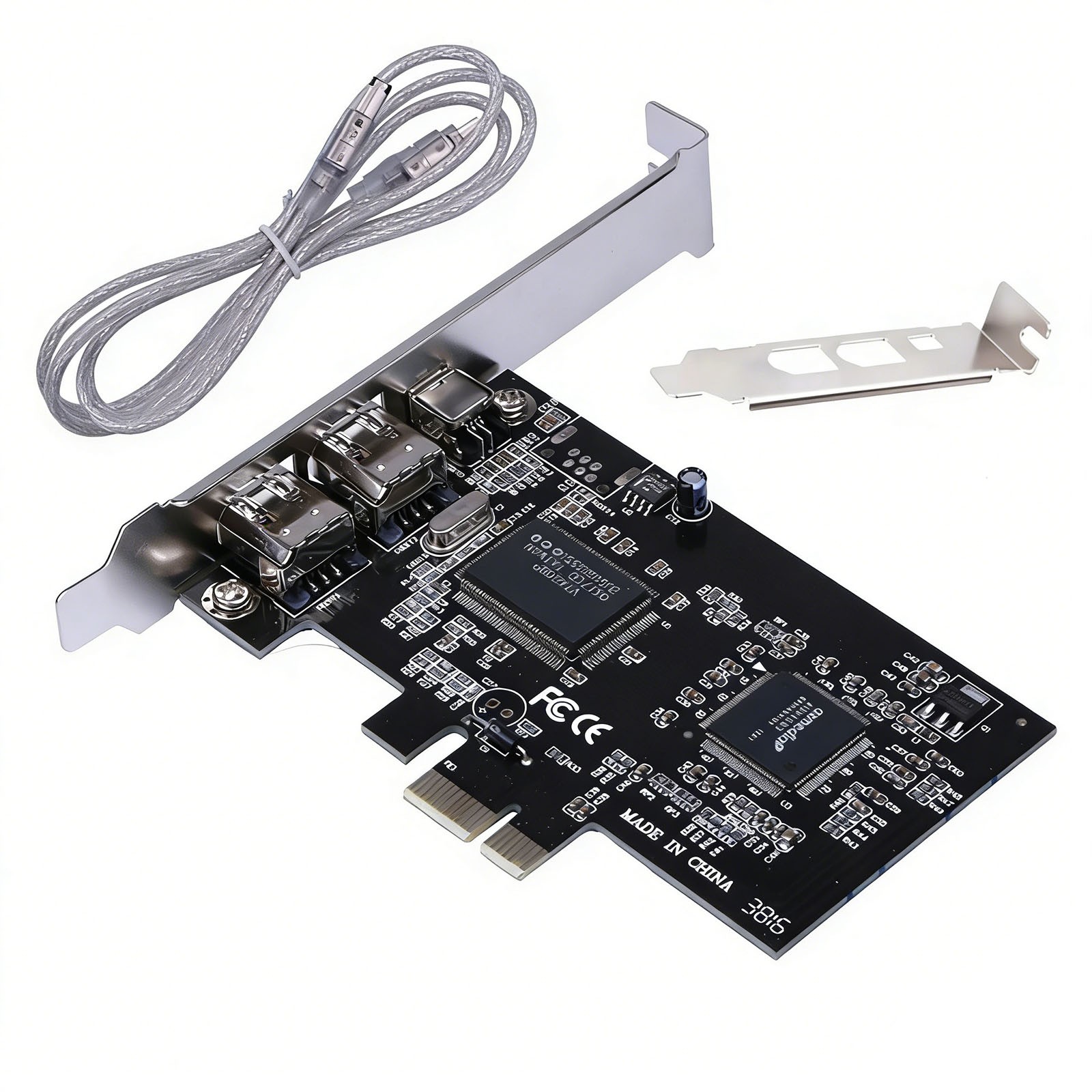 New 3 Ports PCI Express 1X to External IEEE 1394 Firewire Expansion Card