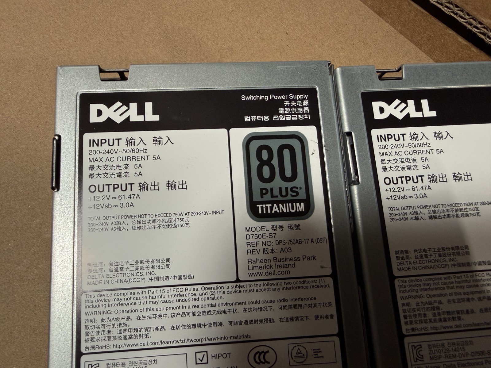 Dell PowerEdge R640 Server 2x Intel Xeon Gold 6148 750W NO RAM/SSD 200-240V