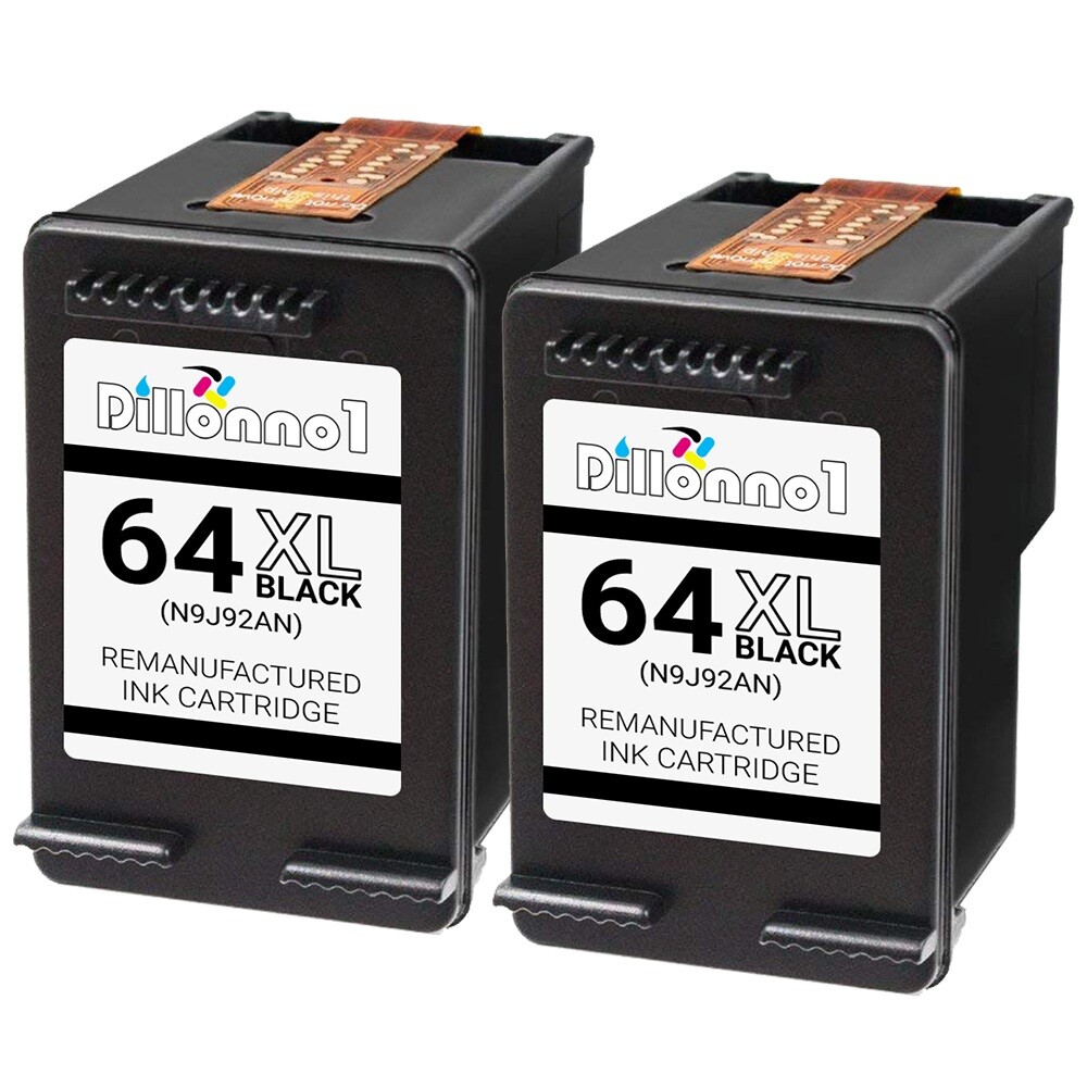 HP #64 Black N9J90AN Ink Cartridge for HP ENVY 7855 7858 6255 2-PK