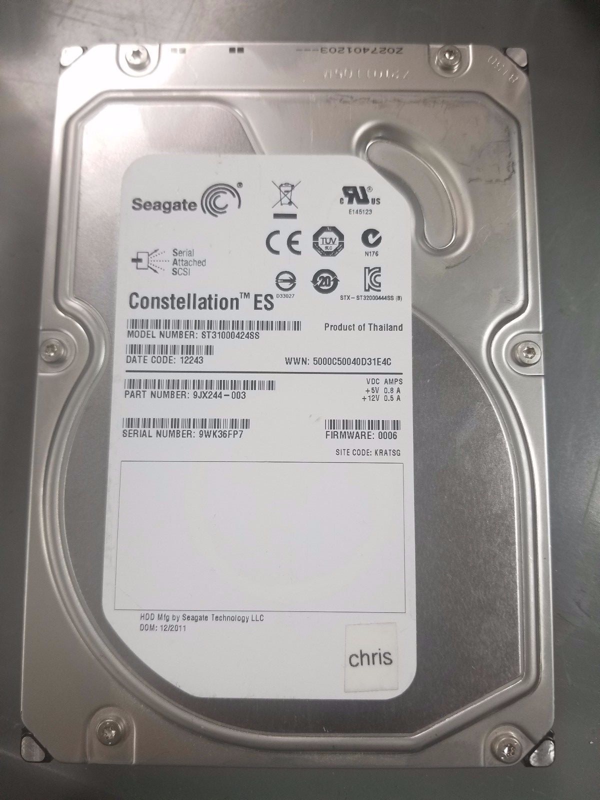 Seagate HP Constellation ES ST31000424SS 1TB 3.5″ SAS 2 Enterprise Hard Drive