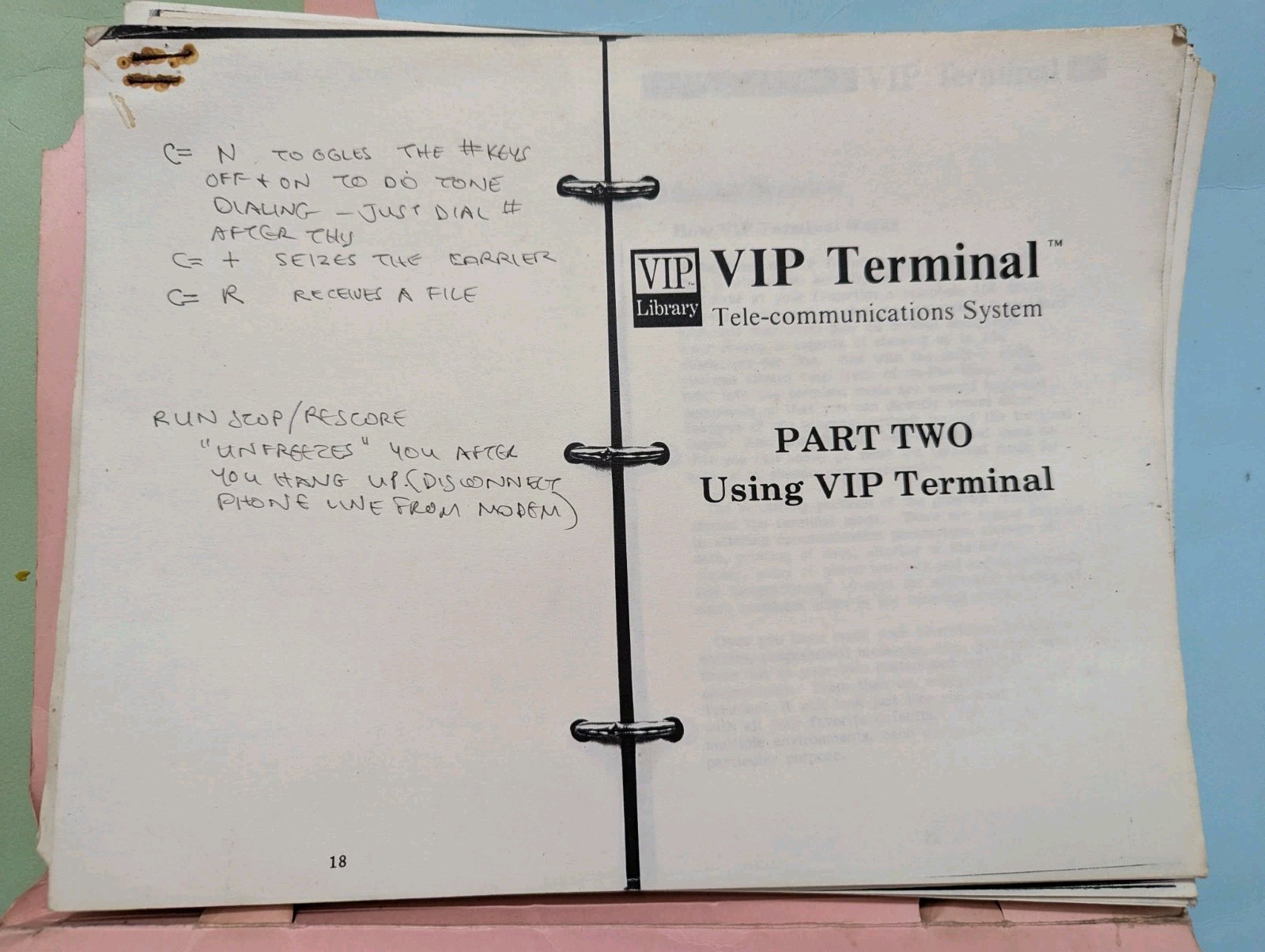 Bundle of Commodore 64 Software User Manual Photocopies – VIP Terminal Blitz Etc
