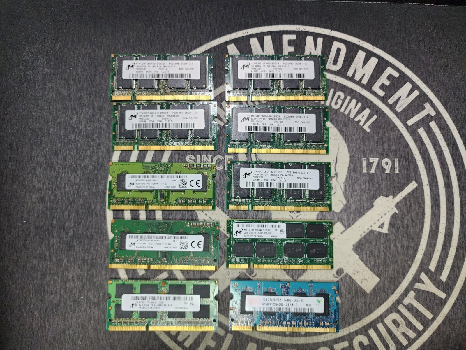 Mixed laptop memory lot 10 Pieces 4gb 1gb 2gb 128mb – Pc2 Pc3 DDR Gold Recovery