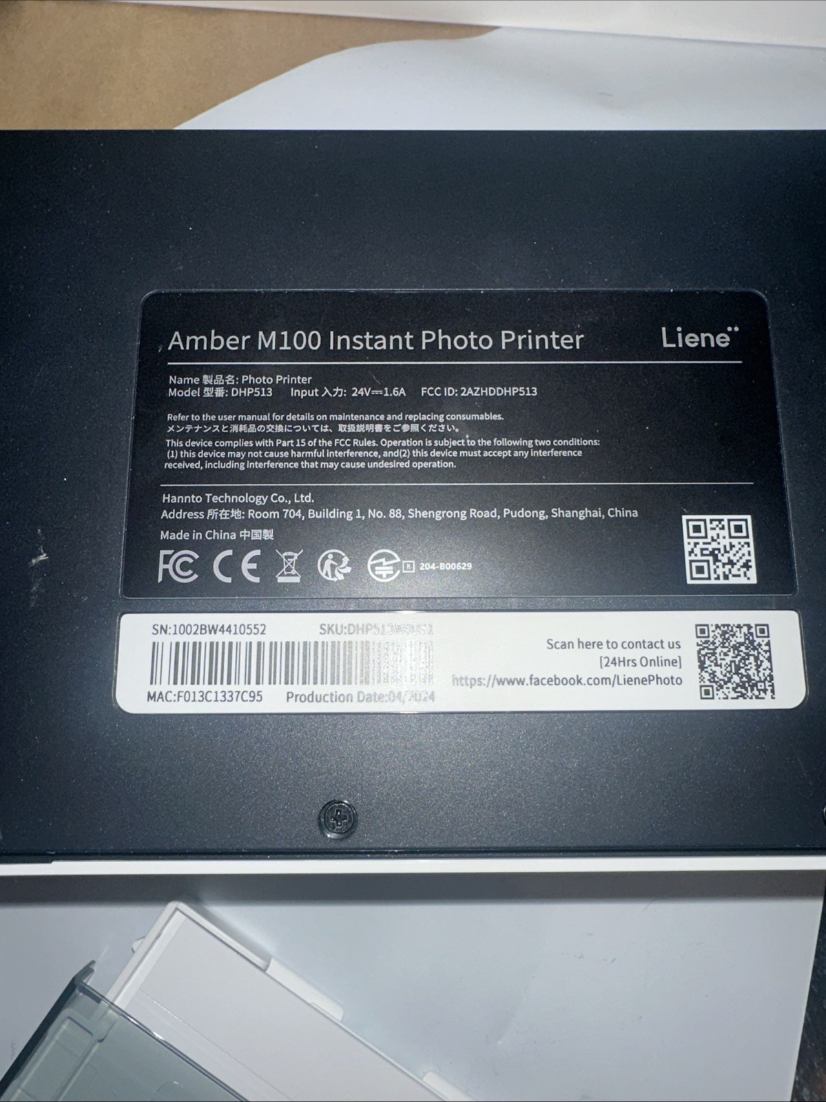 Liene M100 4x6In Full-Color Instant Photo Printer Lightly Used