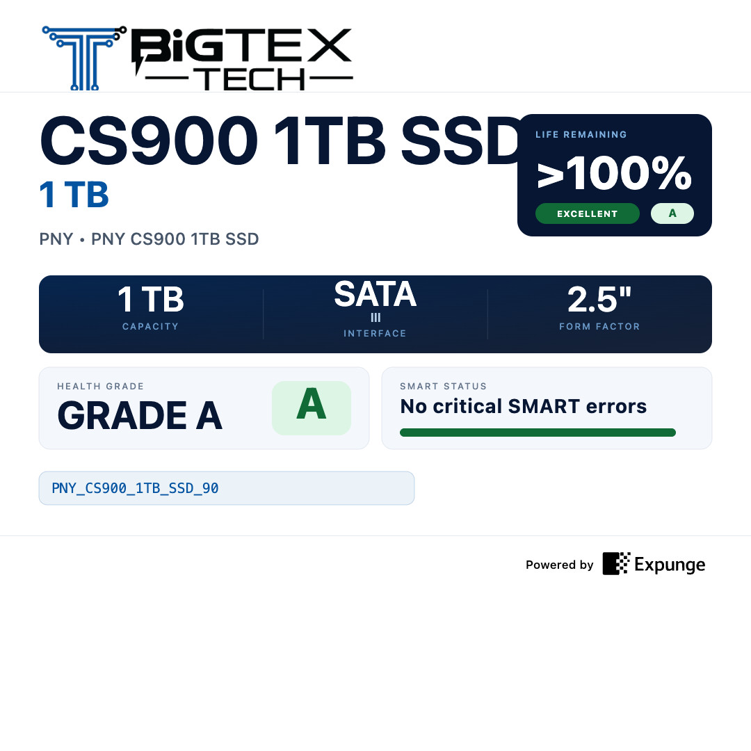 Lot of 2 (2x1TB) PNY CS900 1TB SSD 2.5″ SATA III Internal Solid State Drive