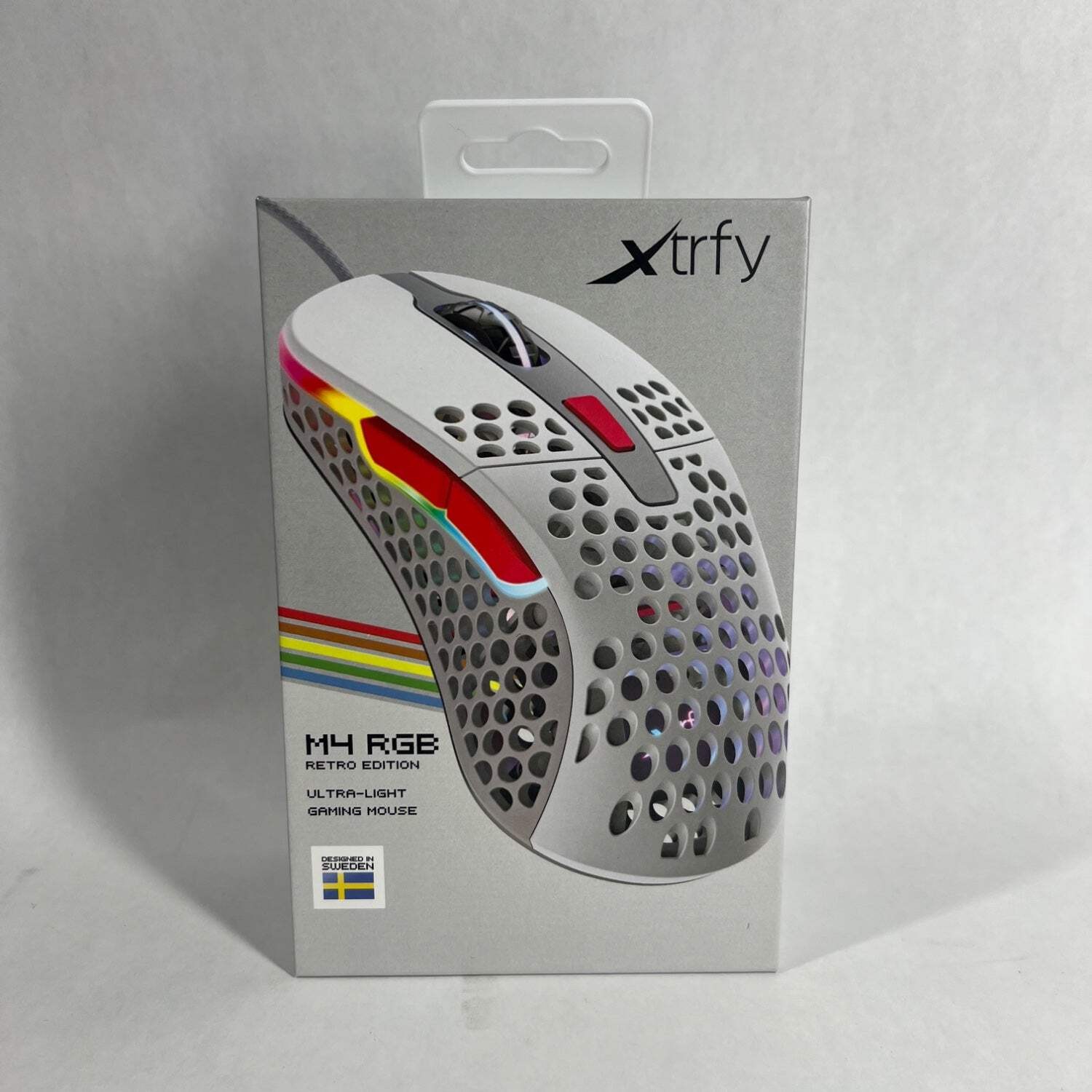 New Xtrfy M4 RGB Black/Grey XG-M4-RGB-RETRO Ultra-Light Gaming Mouse For PC