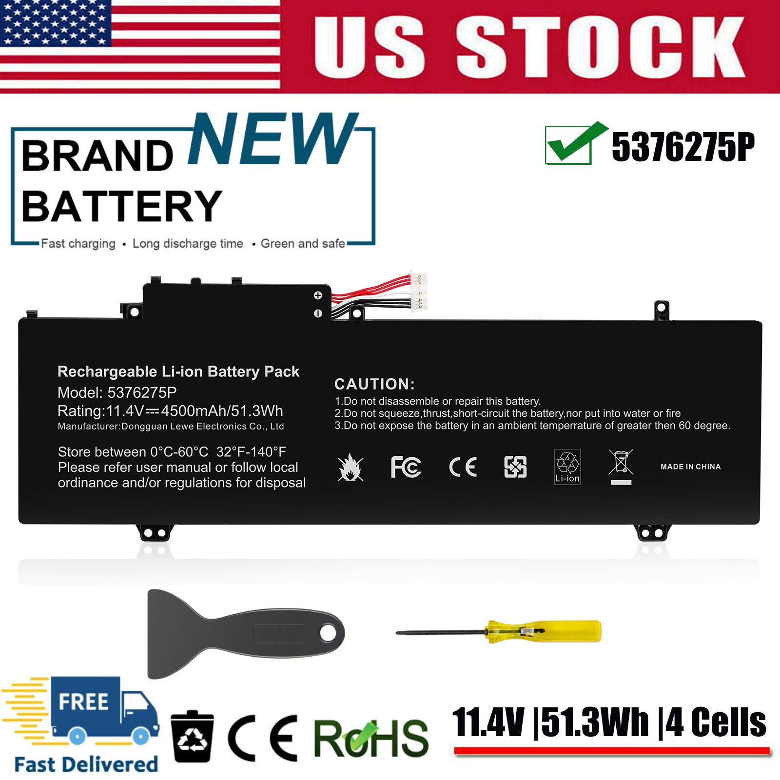 ✅Laptop Battery For Gateway GWTN141-10BK GWTN141-4 GWTN156-5BL 5376275P 51.3Wh