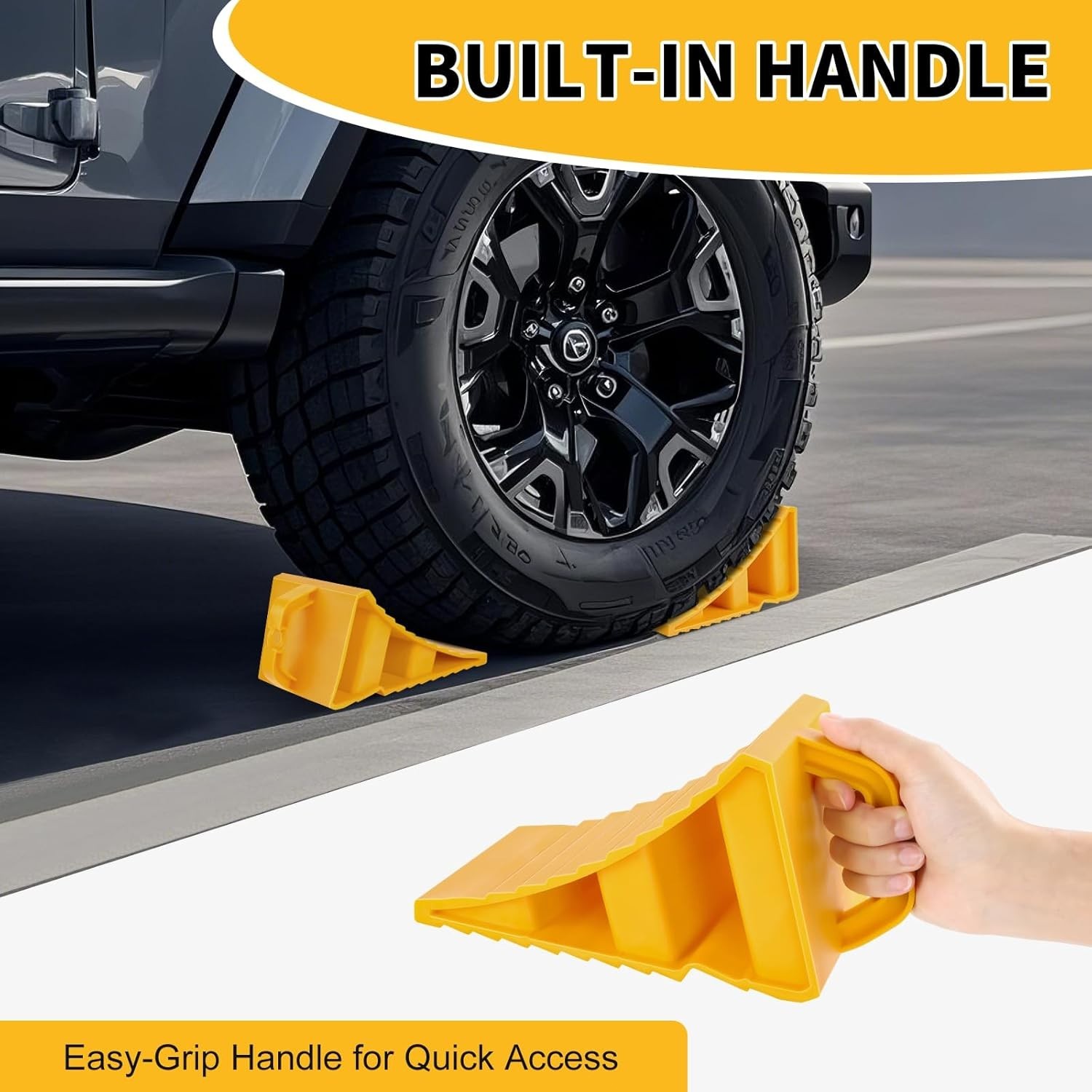 Wheel Chocks for Trailers, 2pcs/4pcs Hard Plastic RV Wheel Chocks with Handles