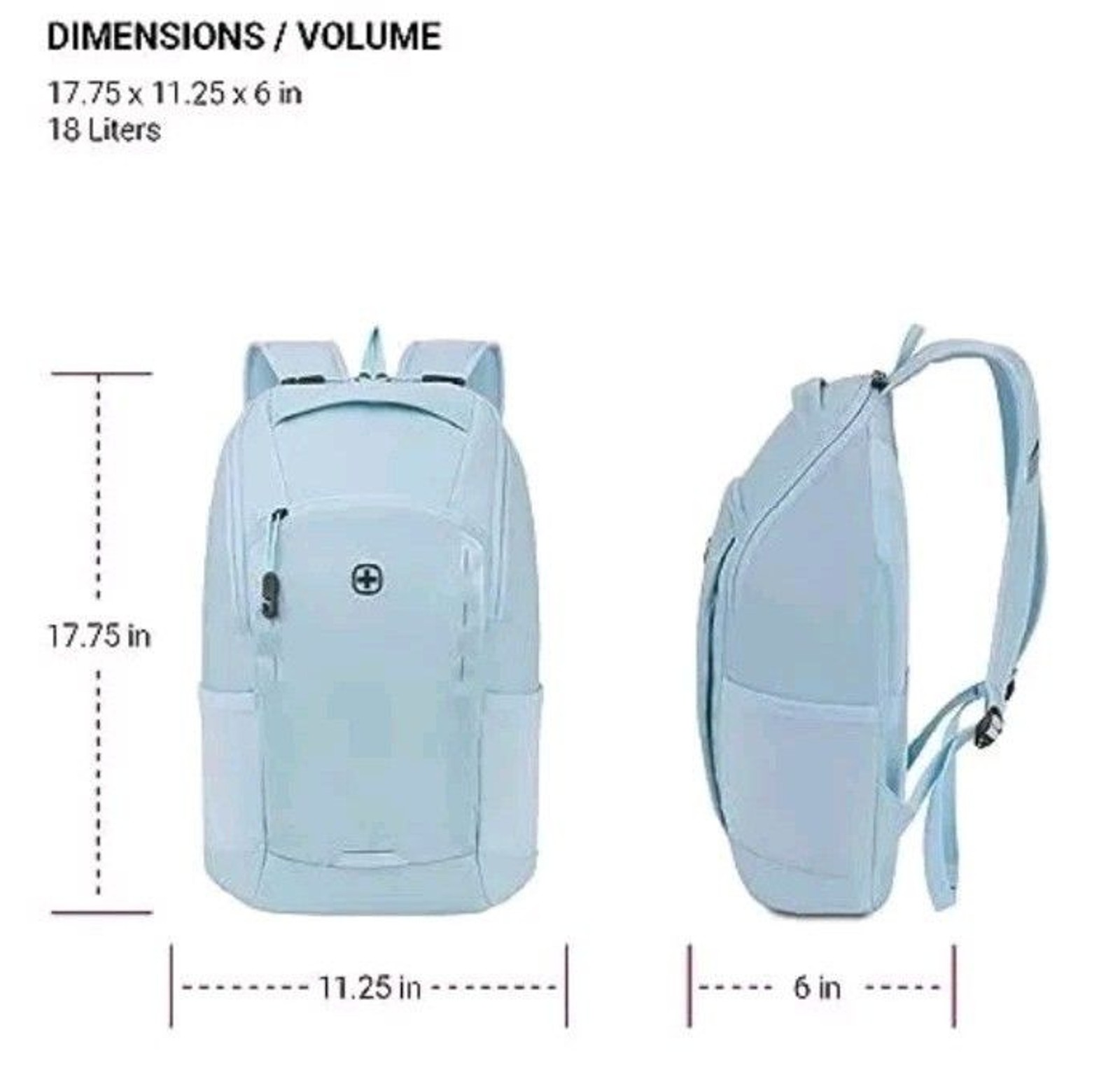 SwissGear 8117 Laptop Backpack, Light Blue, 17.75 Inches