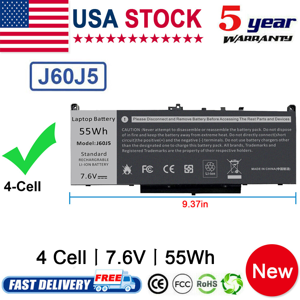 For Dell J60J5 Li-ion Battery Replacement (MC34Y) for Latitude E7270 / E7470