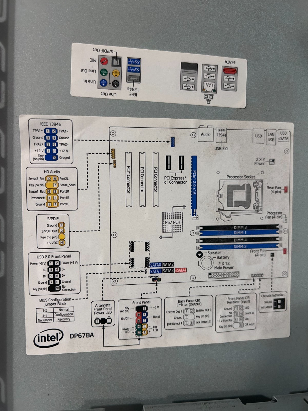 Intel DP67BA Socket LGA1155 DDR3 ATX Motherboard Gen 2 CPU & I/O Shield