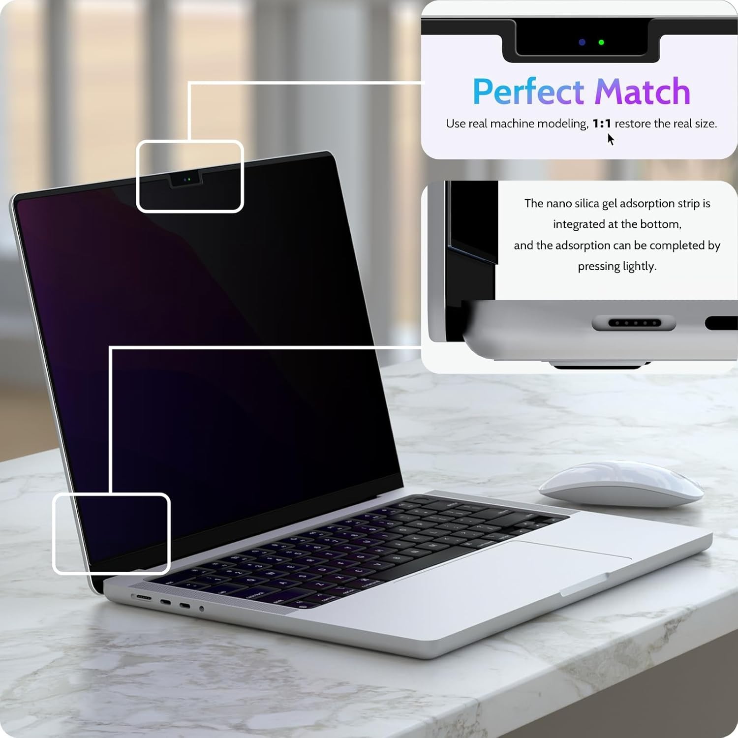 Privacy Screen Protector for MacBook Air 15″ – Matte Finish