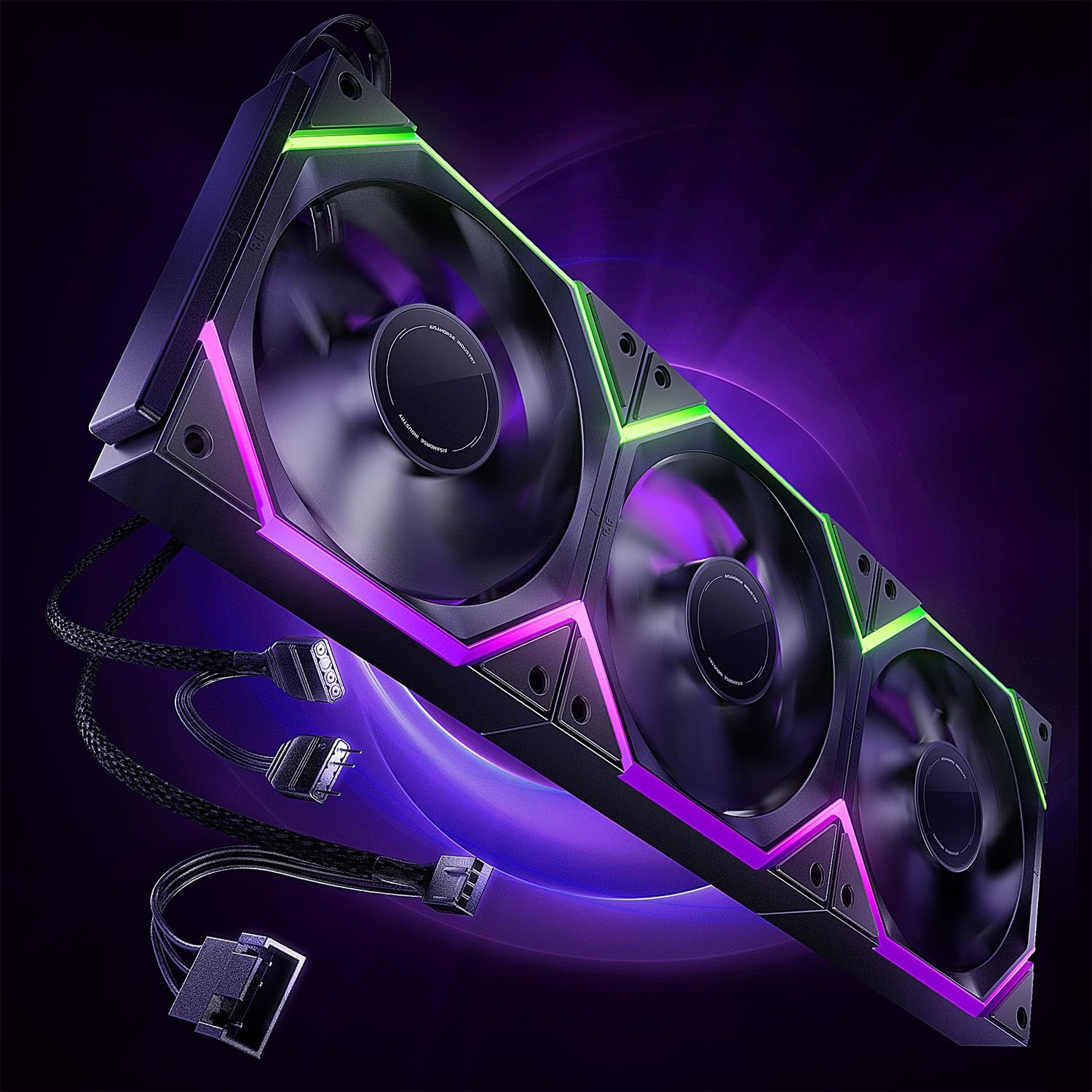 AsiaHorse Nyota Pro 120mm ARGB PWM PC Case Fans, Modular Daisy-Chain, 61.5CFM