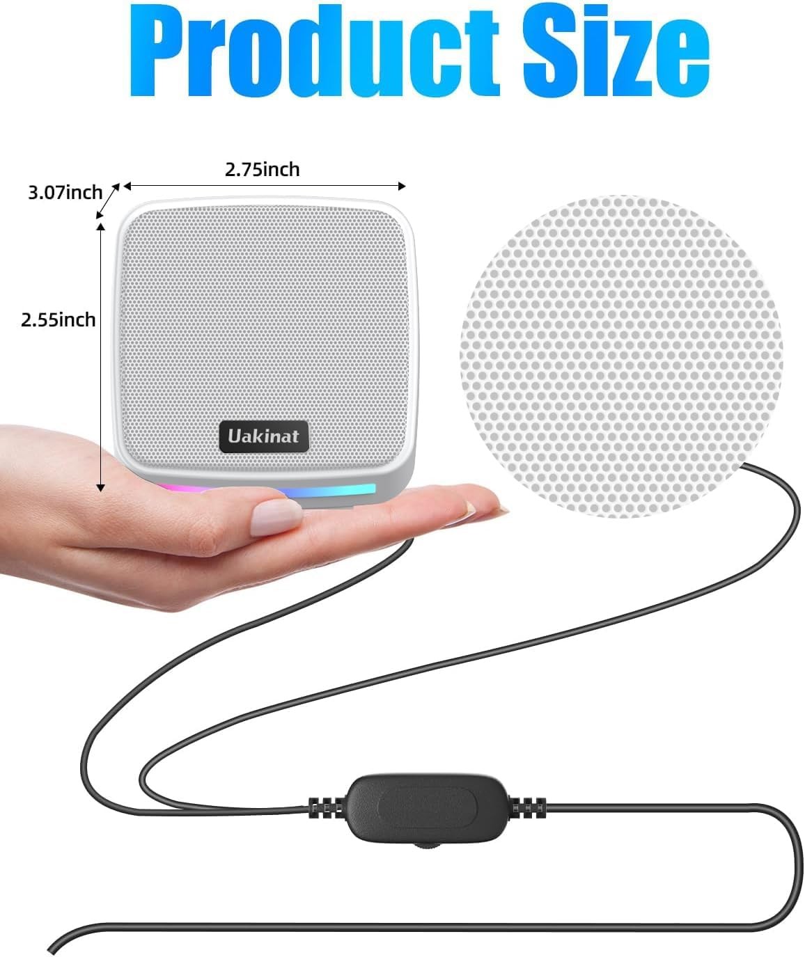 White USB Computer Speakers Desktop PC Laptop Tablet Phone 3.5mm Aux