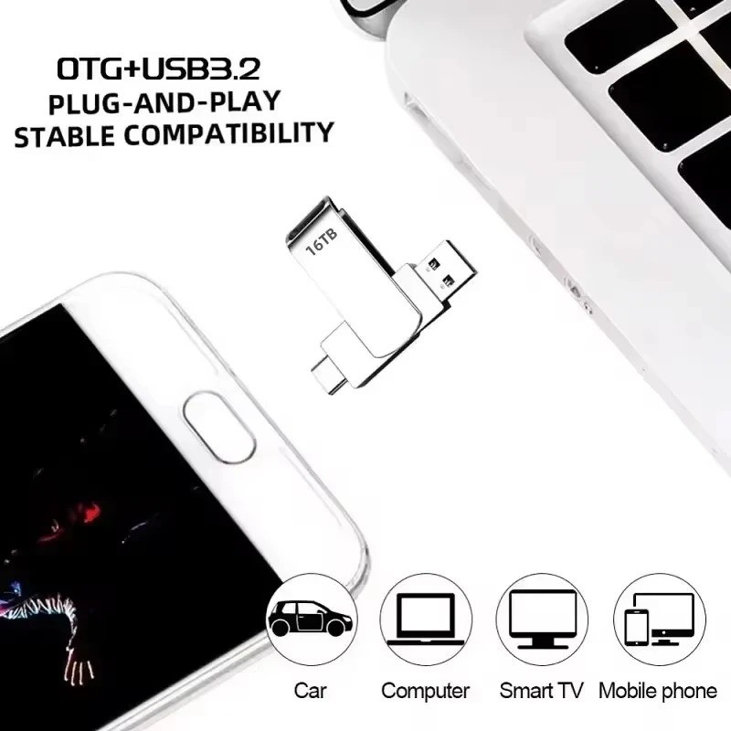 Xiaomi 16TB USB 3.2 Flash Drive High-Speed Metal Waterproof Pendrive Memory Card
